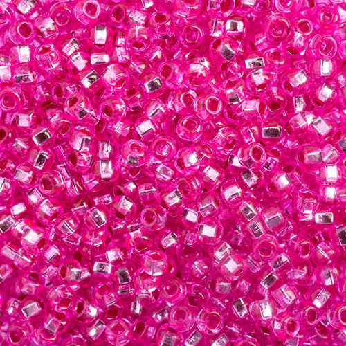 Czech Seed Bead 10/0 SILVERLINE FUCHSIA 22g Vial