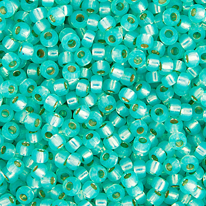 Miyuki Seed Beads 11/0 AquaGreen Silver Lined Opal Alabaster