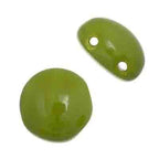 Czech Candy Beads 8mm 2 holes Olivine Opaque