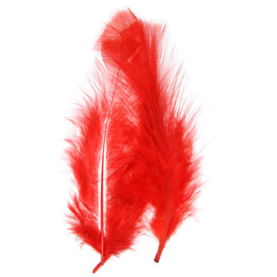 Marabou Feathers 4-6in Red