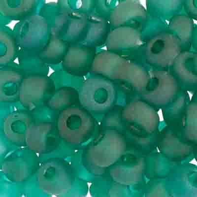 Czech Seed Bead 2/0 22g Vial Transparent TEAL GREEN AB MATT