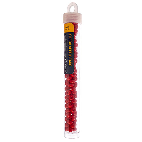 Czech Seed Bead 2/0 22g Vial Opaque RED