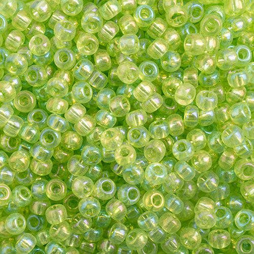 Czech Seed Bead 10/0 Transparent LightGREEN RAINBOW AB 22g Vial