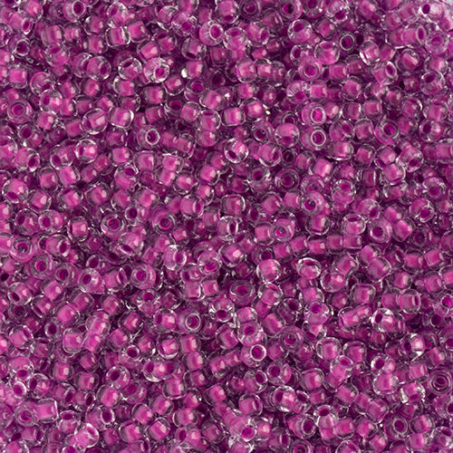 Czech Seedbead 10/0 Crystal Color Lined Neon Purple