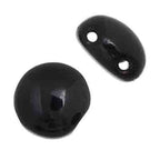 Czech Candy Beads 8mm 2 holes Black Opaque