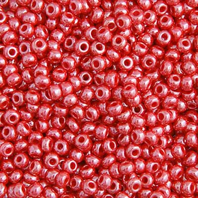 Czech Seed Bead 10/0 Opaque PEARL RED 22g Vial