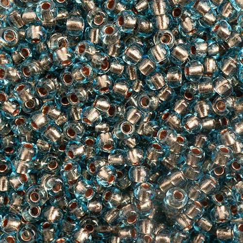 Czech Seed Bead 10/0 AQUA/COPPER LINE 22g Vial