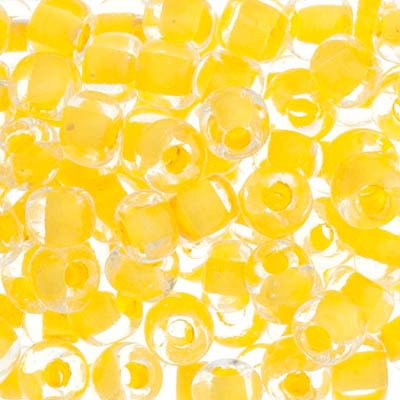 Czech Seed Bead 2/0 22g Vial CRYSTAL/YELLOW TERRA