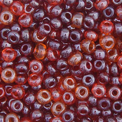 Czech Seed Bead 6/022g Vial  Luster RED MIX