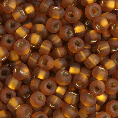 Czech Seed Bead 6/0 22g Vial Silver Lined  DK TOPAZ MATT