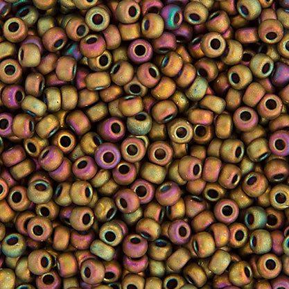 Miyuki Seed Beads 8/0 Green Pink AB Metallic Matt Lus