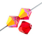 Preciosa Czech Crystal Light Siam AB Bicone 4mm 