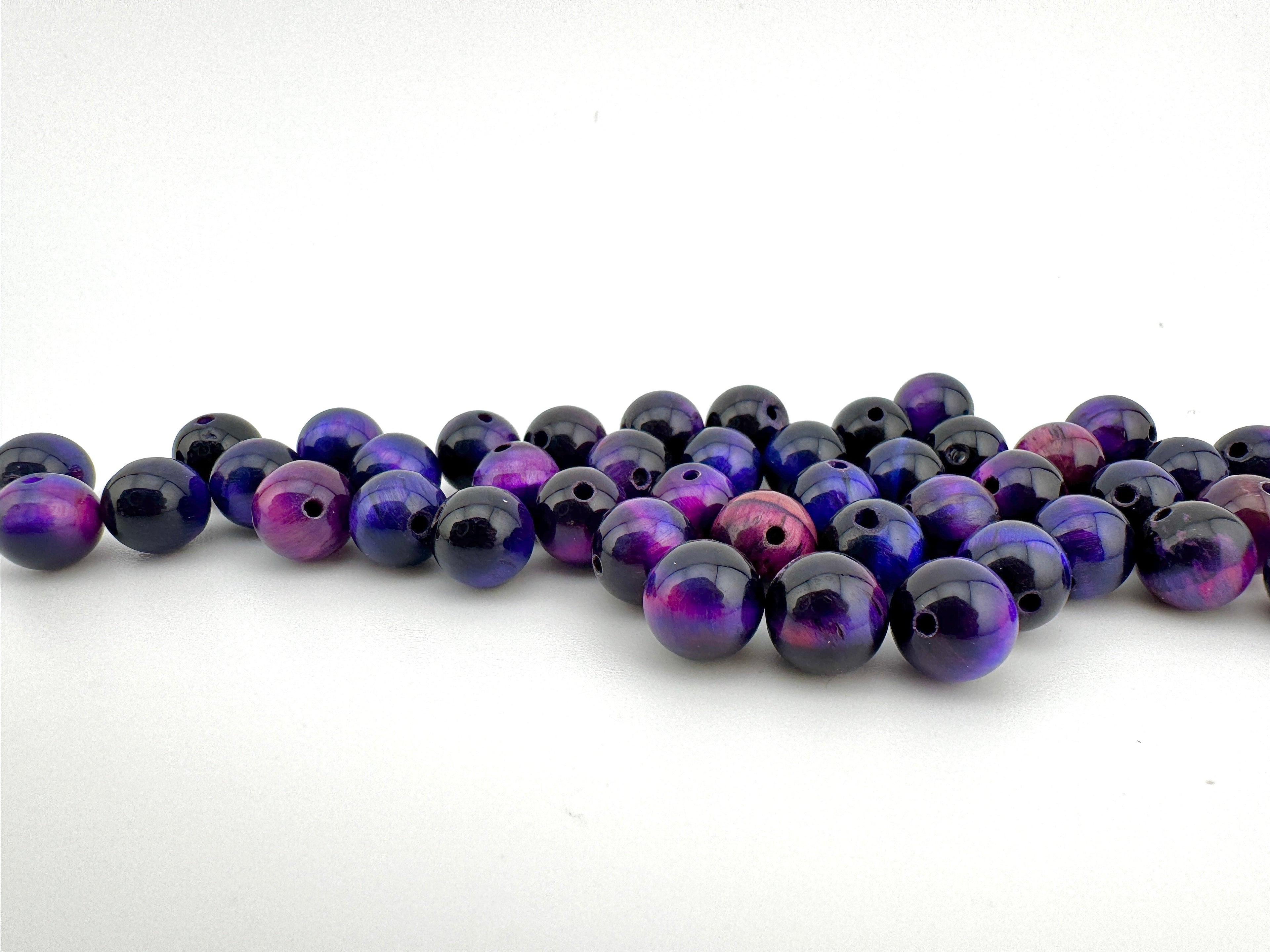 Purple Galaxy Tigers Eye Bracelet Available in 8mm Sizes