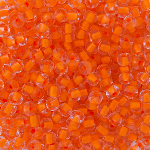 Czech Seed Bead 2/0 22g Vial Crystal Colour Lined  Neon Orange