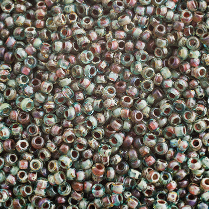 Miyuki Seed Beads 11/0 Transparent  Sea Foam Picasso