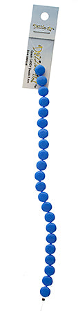 Czech Candy Beads 8mm 2 holes Blue Opaque