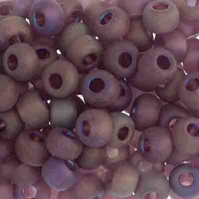 Czech Seed Bead 2/0 22g Vial Transparent DK.AMETHYST AB MATT