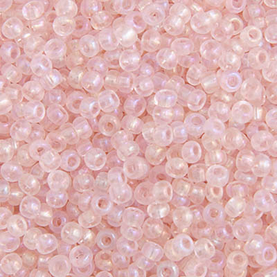 Czech Seed Bead 10/0 Transparent Light PINK RAINBOW 22g Vial