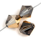 Preciosa Czech Crystal Aurum Halfcoat Bicone 4mm 