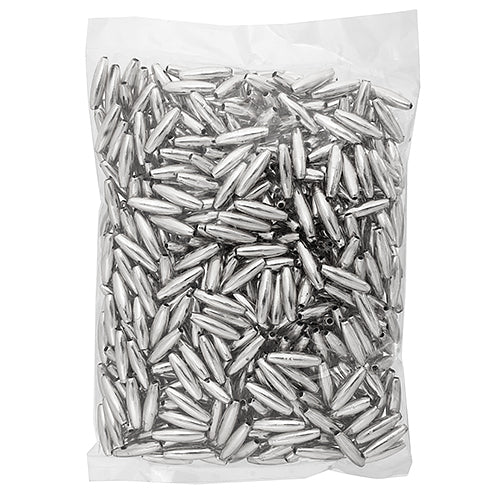 Spaghetti 19x6mm Opaque Silver