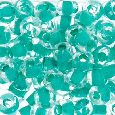 Czech Seed Bead 2/0 22g Vial CRYSTAL/MINT GREEN TERRA