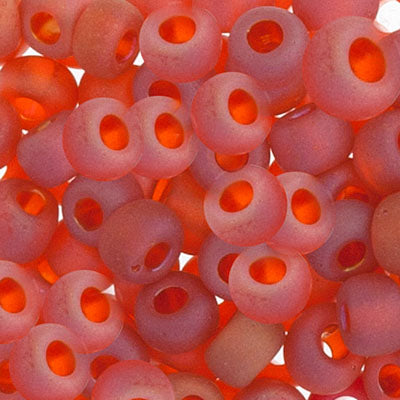 Czech Seed Bead 2/0 22g Vial Transparent DARK RED AB MATT