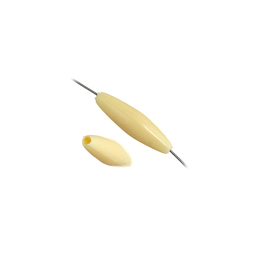 Spaghetti 19x6mm Opaque Ivory