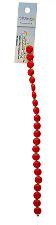 Czech Candy Beads 8mm 2 holes Red Opaque