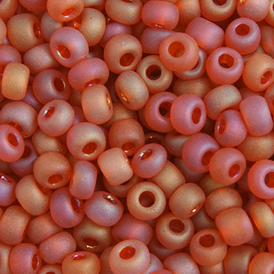 Czech Seed Bead 6/022g Vial  Transparent ORANGE AB MATT