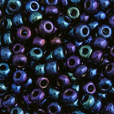 Czech Seed Bead 6/0 22g Vial IRIS Opaque NAVY