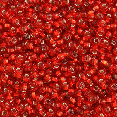 Czech Seed Bead 10/0 Silver Lined  LT RED 22g Vial