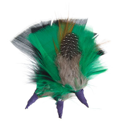 HAT TRIM TURKEY PLUMAGE/GUINEA GREEN/BLACK/WHITE