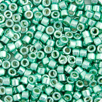 Delica Bead 11/0  Dark Green Mint Opaque  Galvanized
