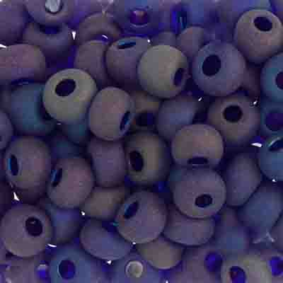 Czech Seed Bead 2/0 22g Vial Transparent DK.BLUE AB MATT