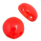 Czech Candy Beads 8mm 2 holes Red Opaque
