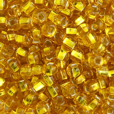 Czech Seed Bead 6/0 22g Vial Silver Lined  YELLOW