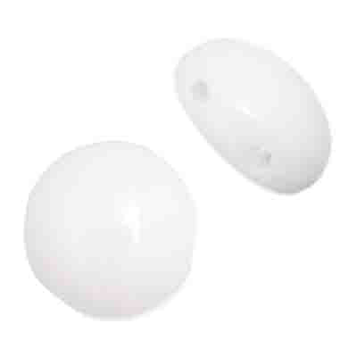 Czech Candy Beads 8mm 2 holes White Alabaster