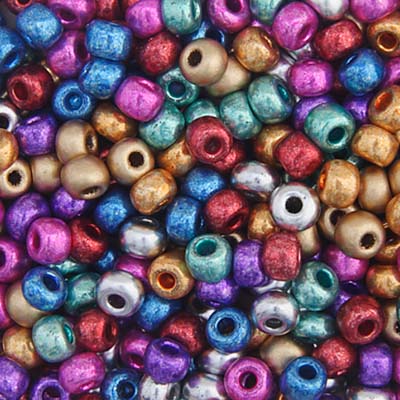 Czech Seed Bead 6/0 22g Vial Metallic  MULTI