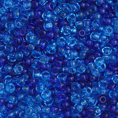 Czech Seed Bead Transparent AQUA MIX 10/0 22g Vial