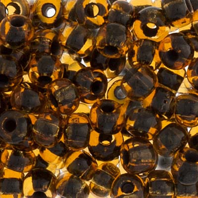Czech Seed Bead 2/0 22g Vial TOPAZ/BLACK LINED