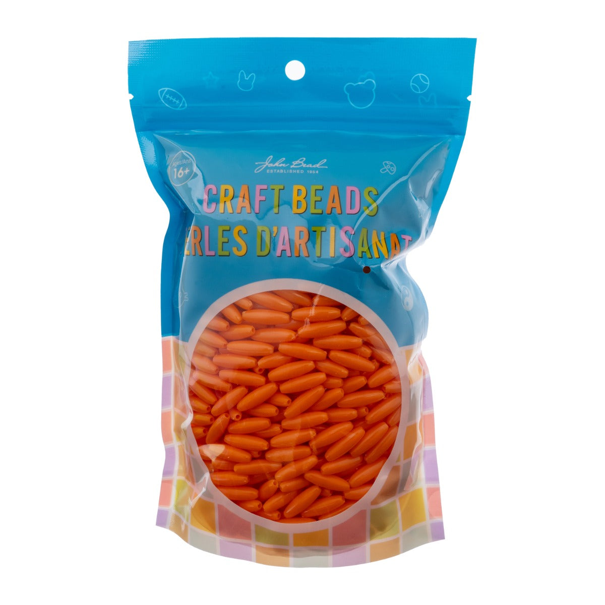 Spaghetti 19x6mm Opaque Orange