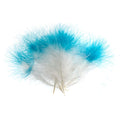 Marabou Feathers 4-6in White/Turq