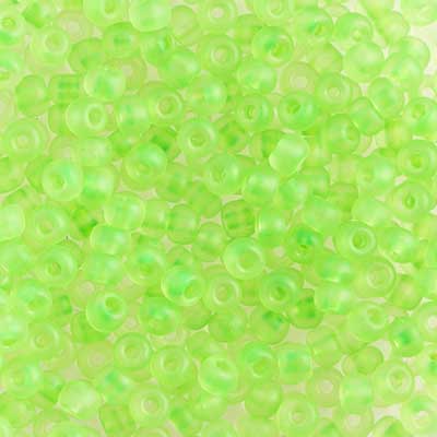 Czech Seed Bead 6/0 22g Vial Transparent  Neon Green