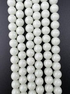 8mm Glass Glow In Dark Round Beads Light Green