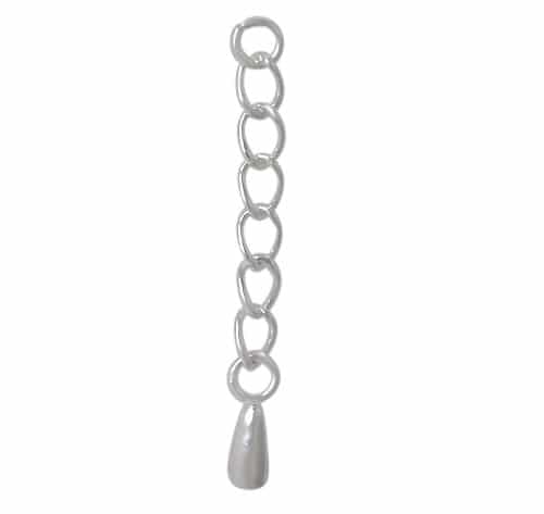 925 Sterling Silver extension with Teardrop, 1 inch