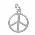 Sterling Silver, Smooth Peace Sign Charm With a 5mm Diameter Loop.