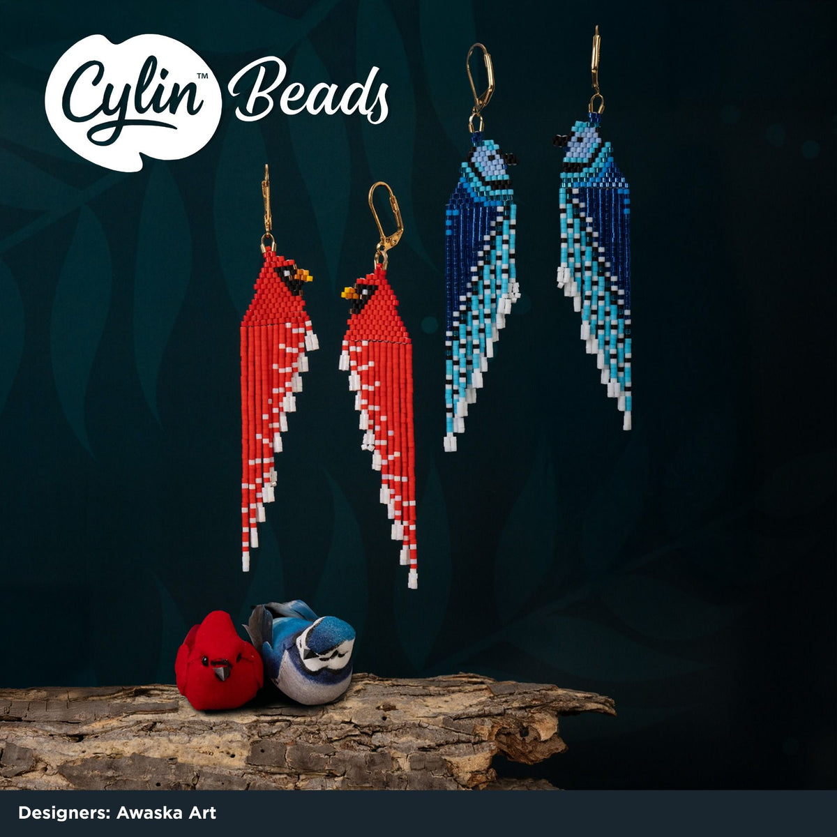 Cylin Bead 11/0 25g Bag Gilded Halo Frosted Blue