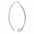 925 Sterling Silver V Shape Flattened Ear Wire / Pair