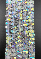 8mm Glass Faceted Rondelle Beads Crystal AB