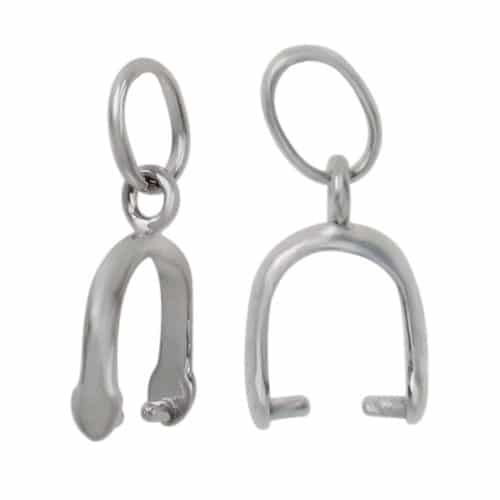 925 Sterling Silver Horseshoe Pinch bail, 9mm